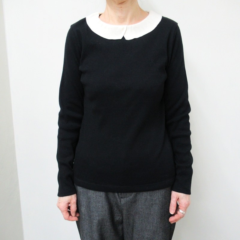 PONT DE CHALONS コットンウール衿フリルプルオーバー / バイカラー18 【日本製】